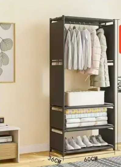 Шафа стелаж для речей складний Вішалка Шкаф стелаж для вещей с полкой