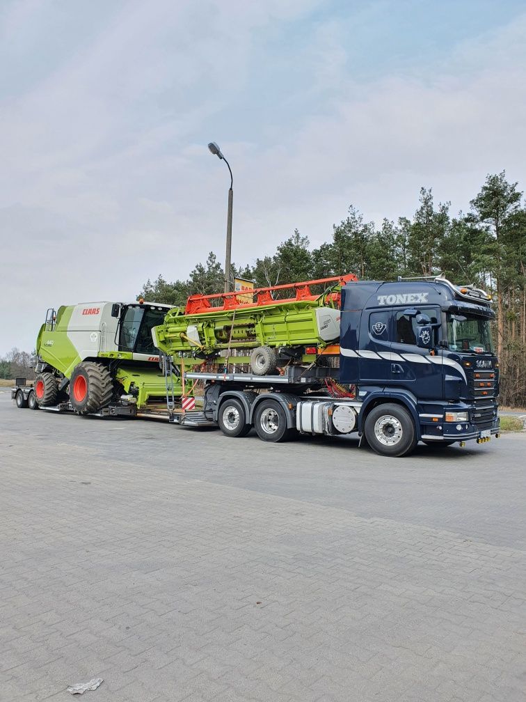 Transport kombajnów sieczkarni maszyn domków  tiefbett gabarytów