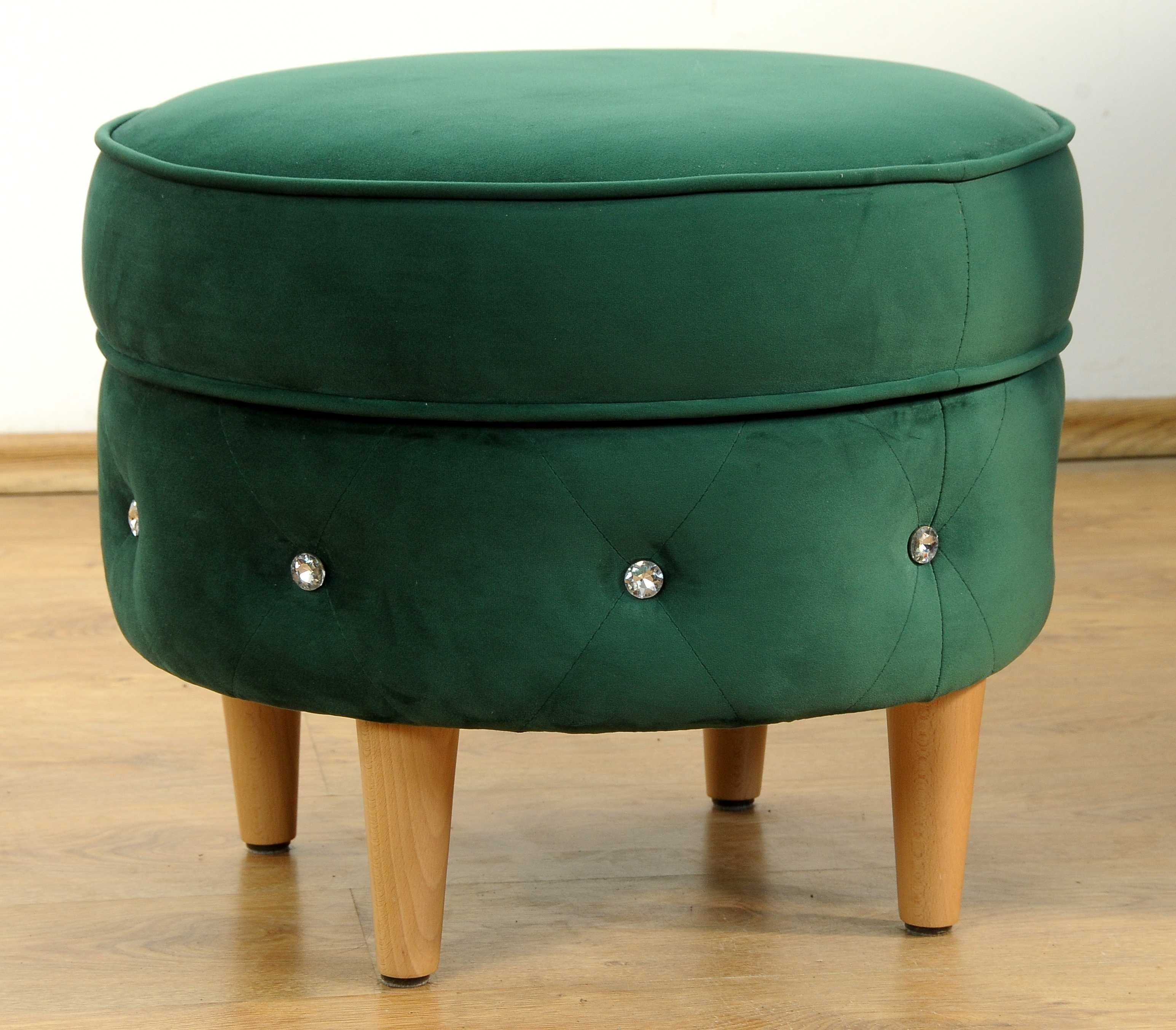 Fotel typu uszak zielony aksamit Art-Mar Meble