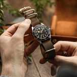 Ремінець з натуральної шкіри NATO Strap Zulu для годинника 22мм Tissot