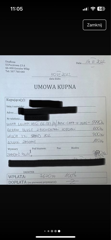 Suknia Ślubna Unarosa Wedding