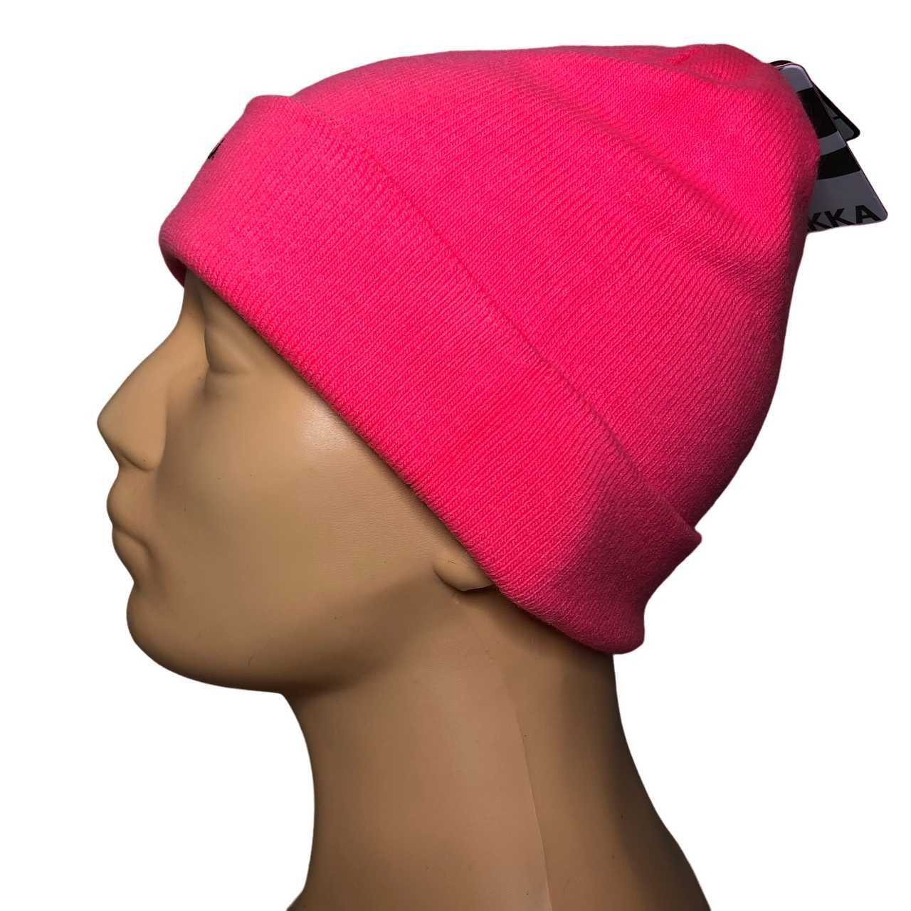 CG25 Dwuwarstwowa Damska Czapka BREKKA Fuksja NEON Beanie 2w1