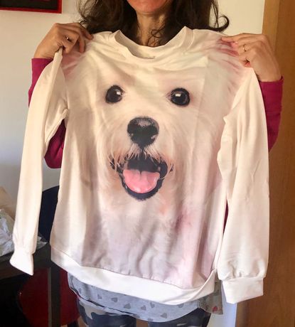 T-Shirt Senhora com Foto de Cão Westie, tamanho S