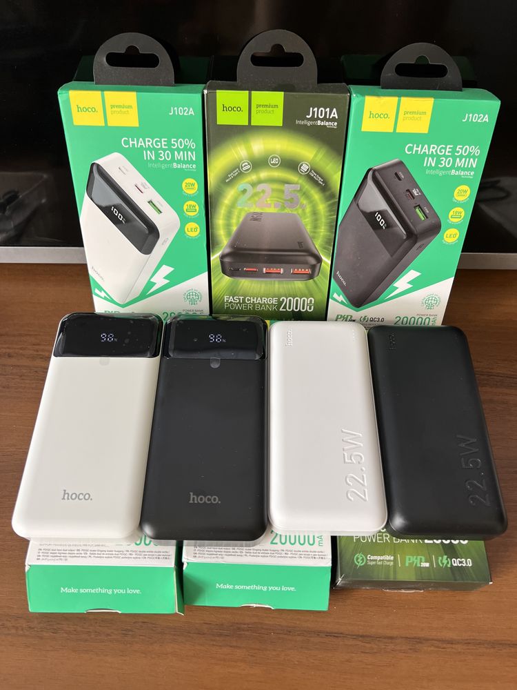 Павербанк Hoco J101A J201A 20000mAh швидка зарядка, з дісплеєм