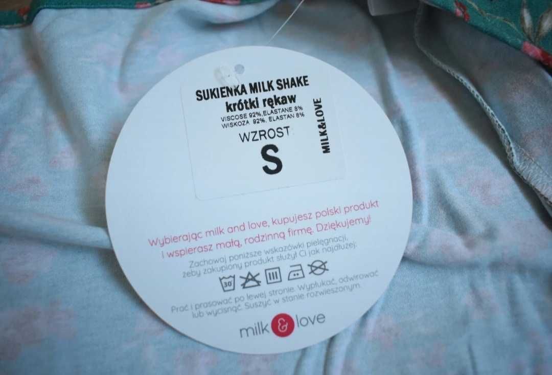 Nowa z metką sukienka kopertowa ciążowa i do karmienia Milk Shake S