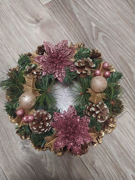 Новорічні віночки, буси, сніговик