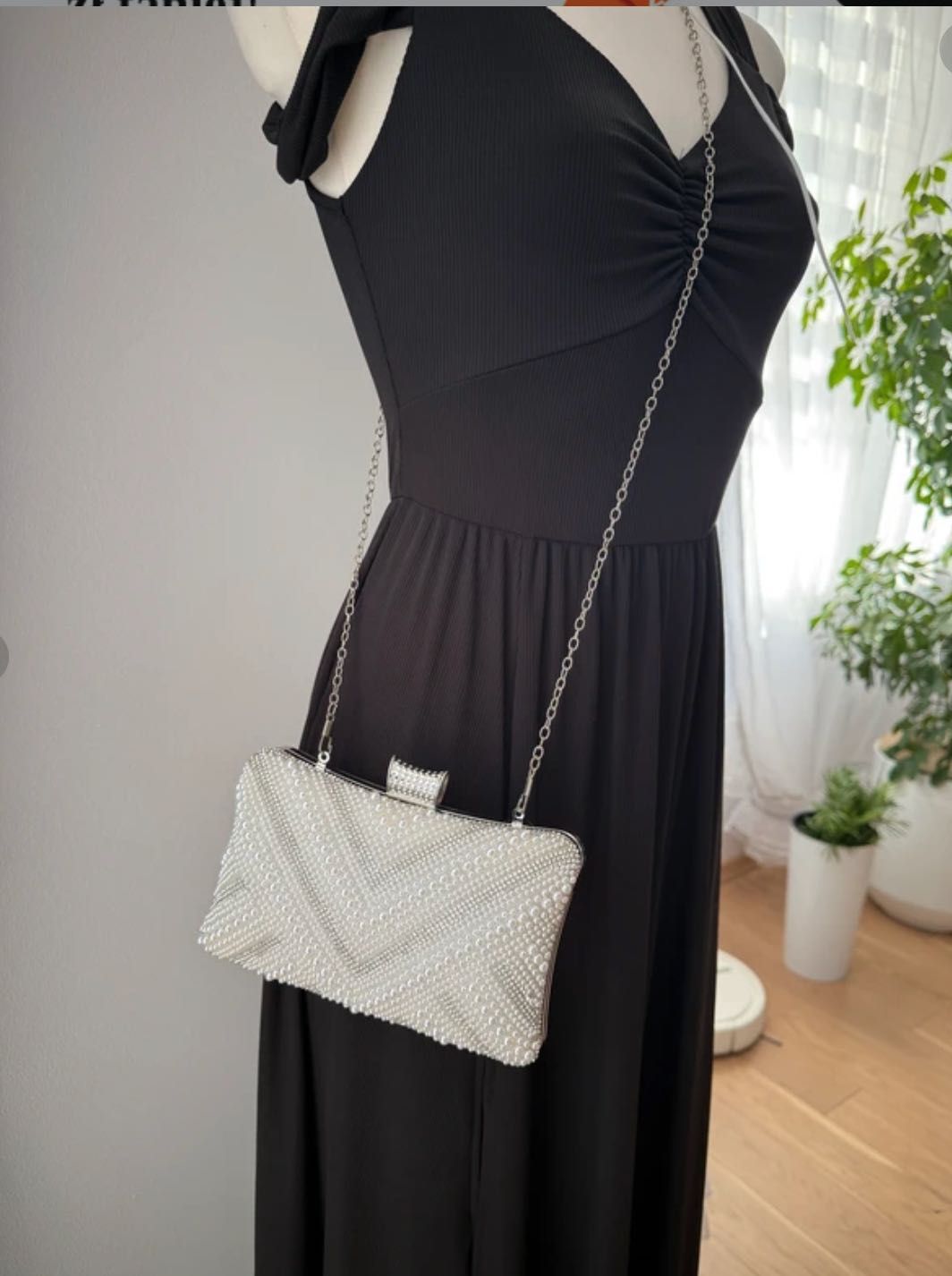 Designerska torebka koktajlowa perłowa ślubna w stylu Retro modna