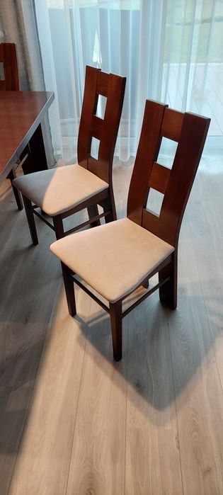 Stół 160-360/90 cm + 6 krzeseł
