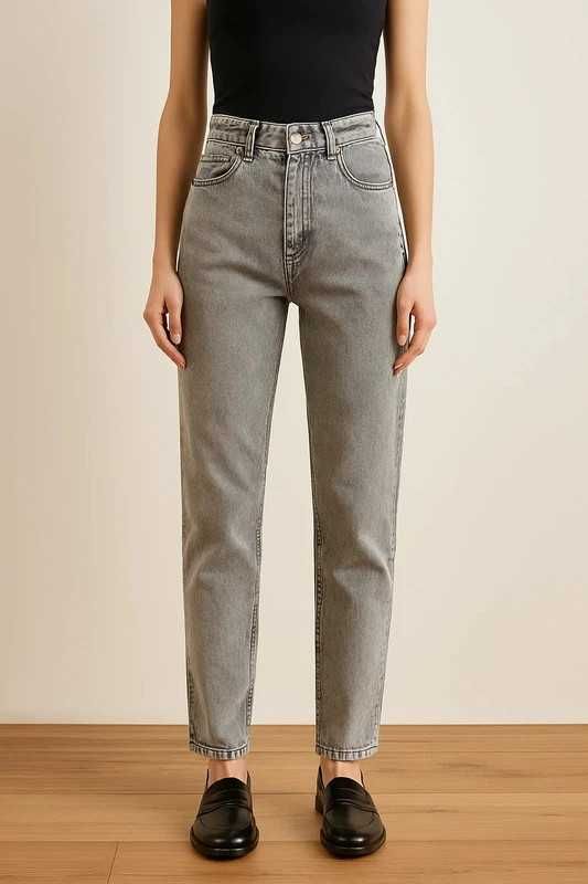 Szare jeansy Bershka Olivia XXS/XS – wysoki stan