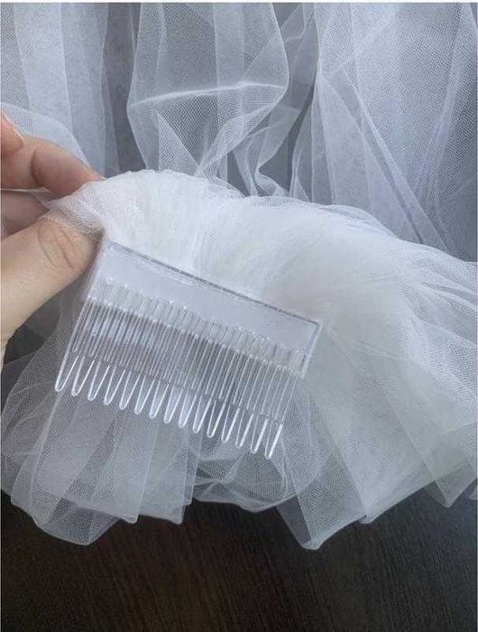 Фата 100см айворі для нареченої