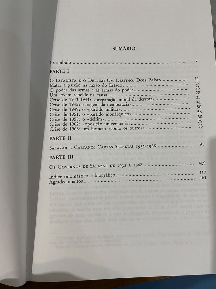 Livro Salazar e Caetano Cartas secretas
