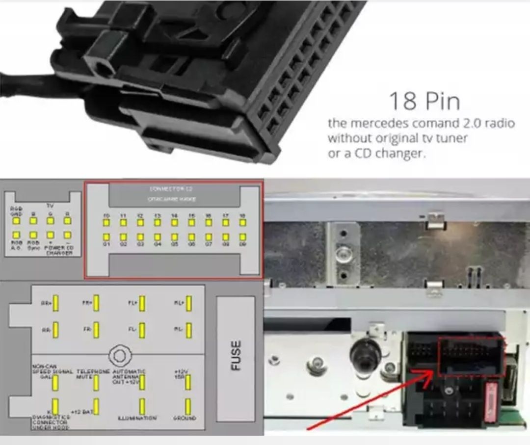 Адаптер AUX  Mercedes Comand 2,0 APS 220 W211 W208 W168, 203,Bluetooth