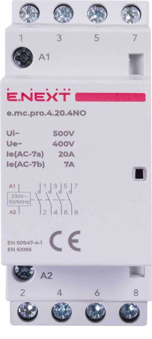 Stycznik modułowy PRO 4p 20A 4NO 230V