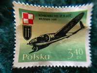 Znaczek pocztowy Bombowiec PZL 37 B Łoś wrzesień 1939
