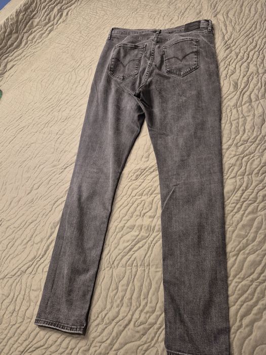 Spodnie damskie jeans Levis 44 w16 skiny bdb dla wysokiej szaro czarne