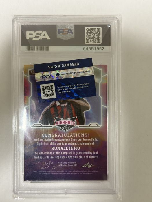 Картка leaf, panini, topps з автографом  Роналдіньо