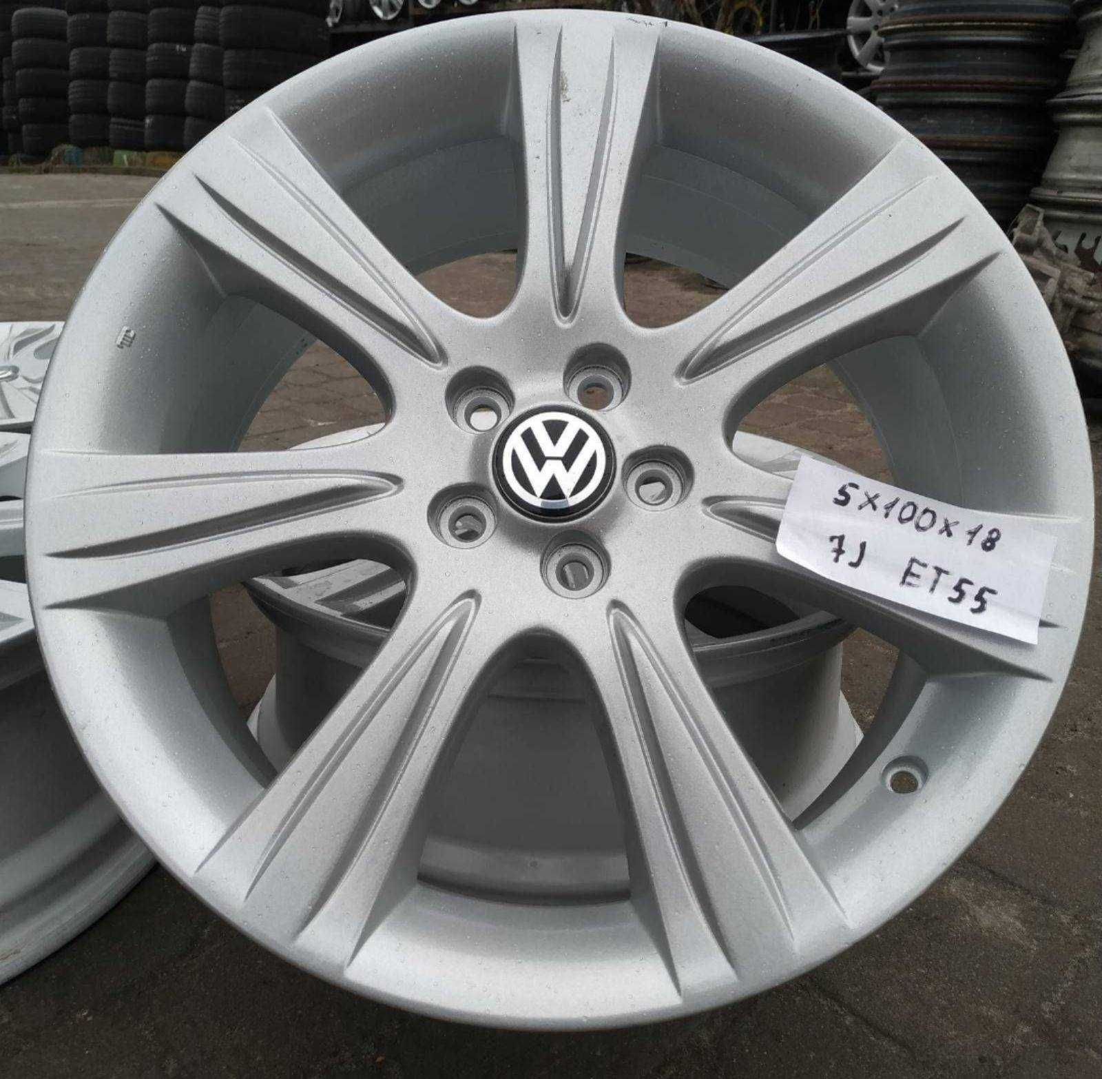 Alu Felgi 5 100 R18 VW SEAT SKODA AUDI Czarna Opona malowane proszkiem