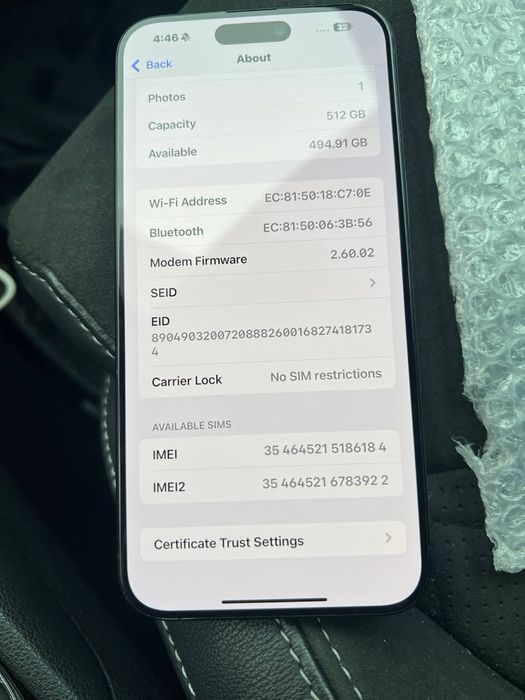 iPhone 15 Pro Max 512GB Blue — отличное состояние, батарея 89%