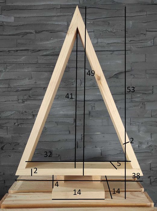 Choinka drewniana 53cm opalana