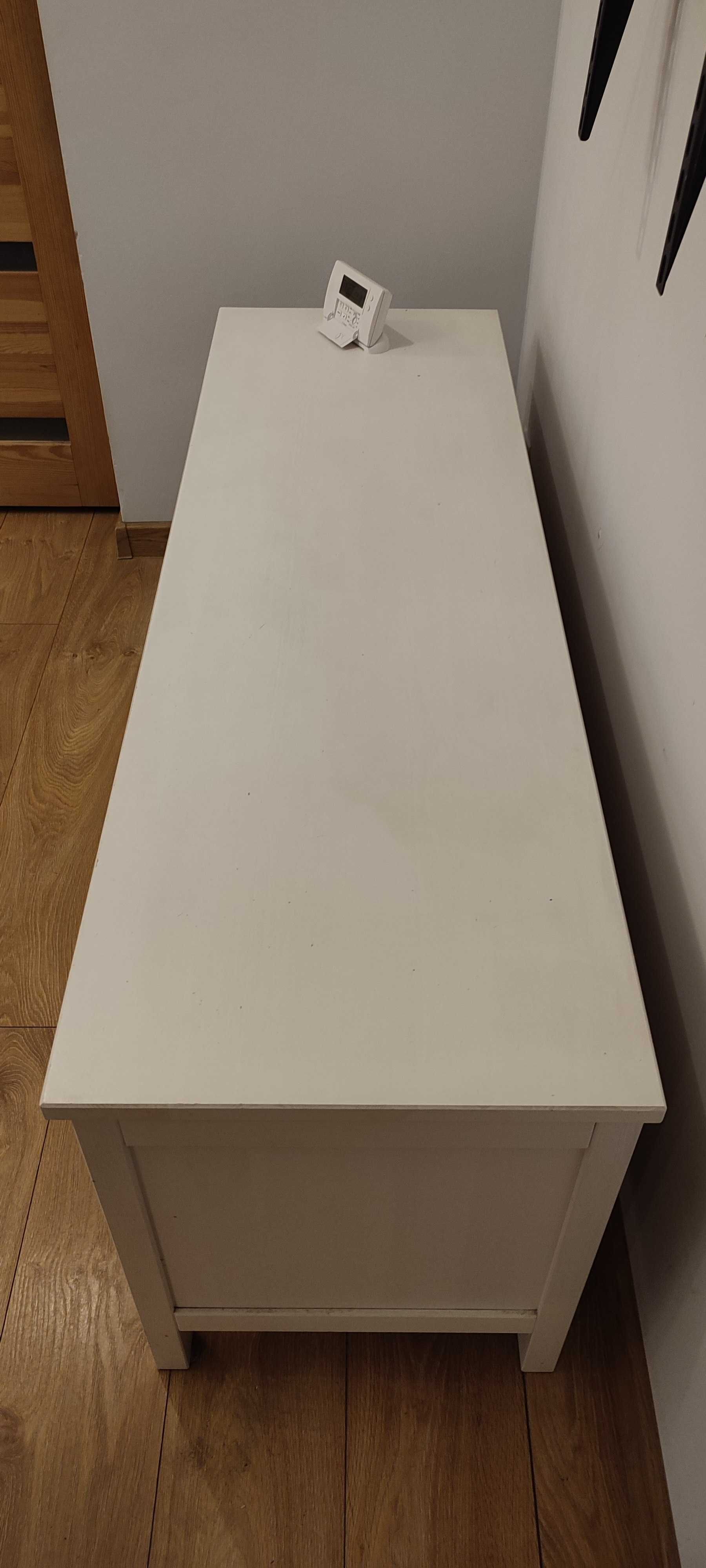 IKEA HEMNES Szafka pod TV, RTV, biała bejca używana + stolik