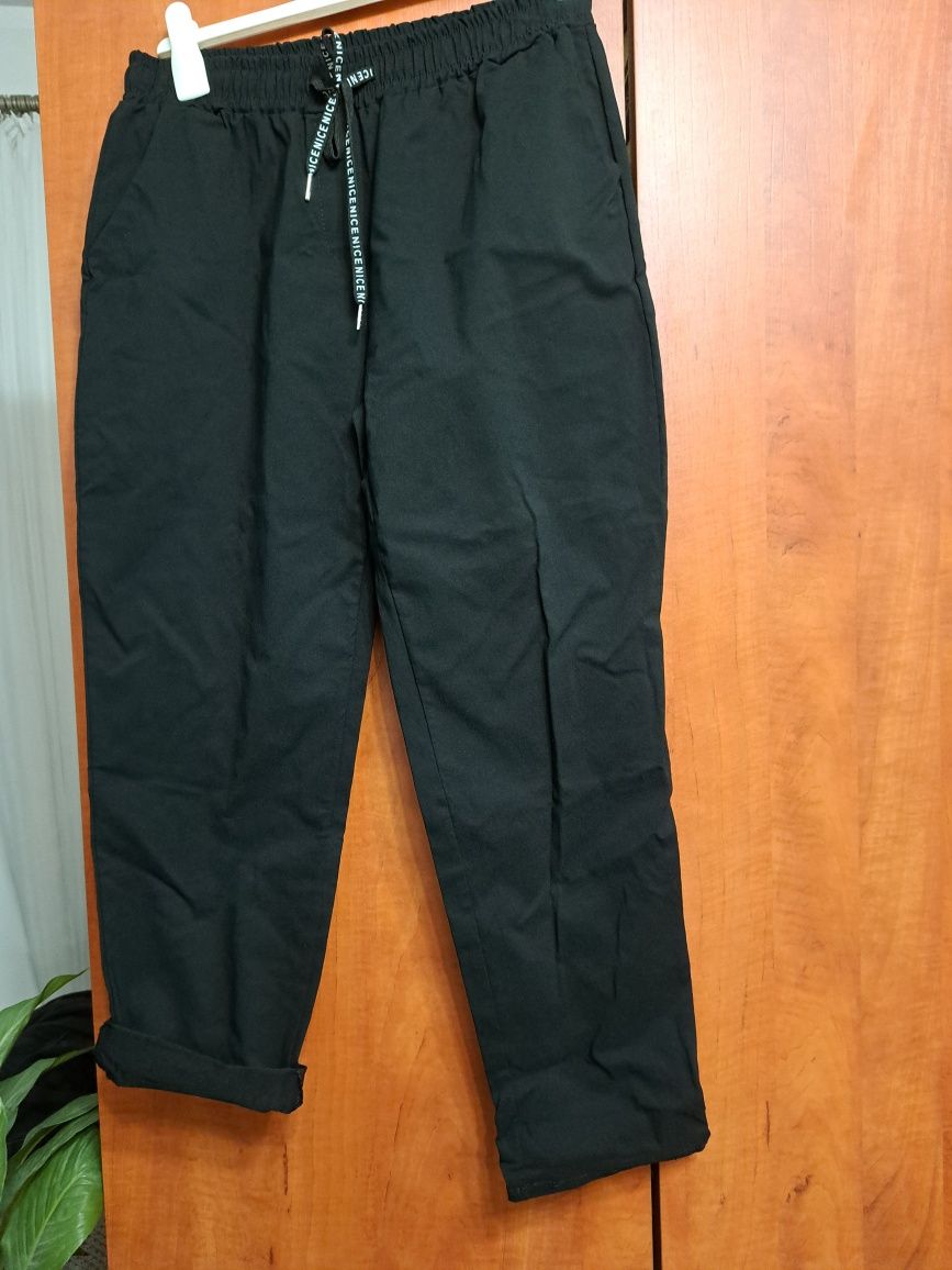 Spodnie z gumy xxl 3/4 nowe czarne jak dla mnie to rozm 46 wzwyz nowe