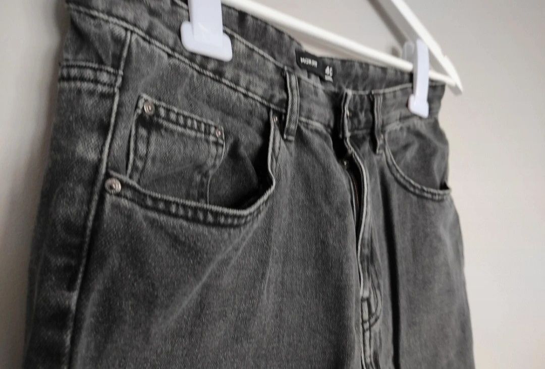 Spodnie dżinsowe czarne ,chinosy przed kostkę r.L
