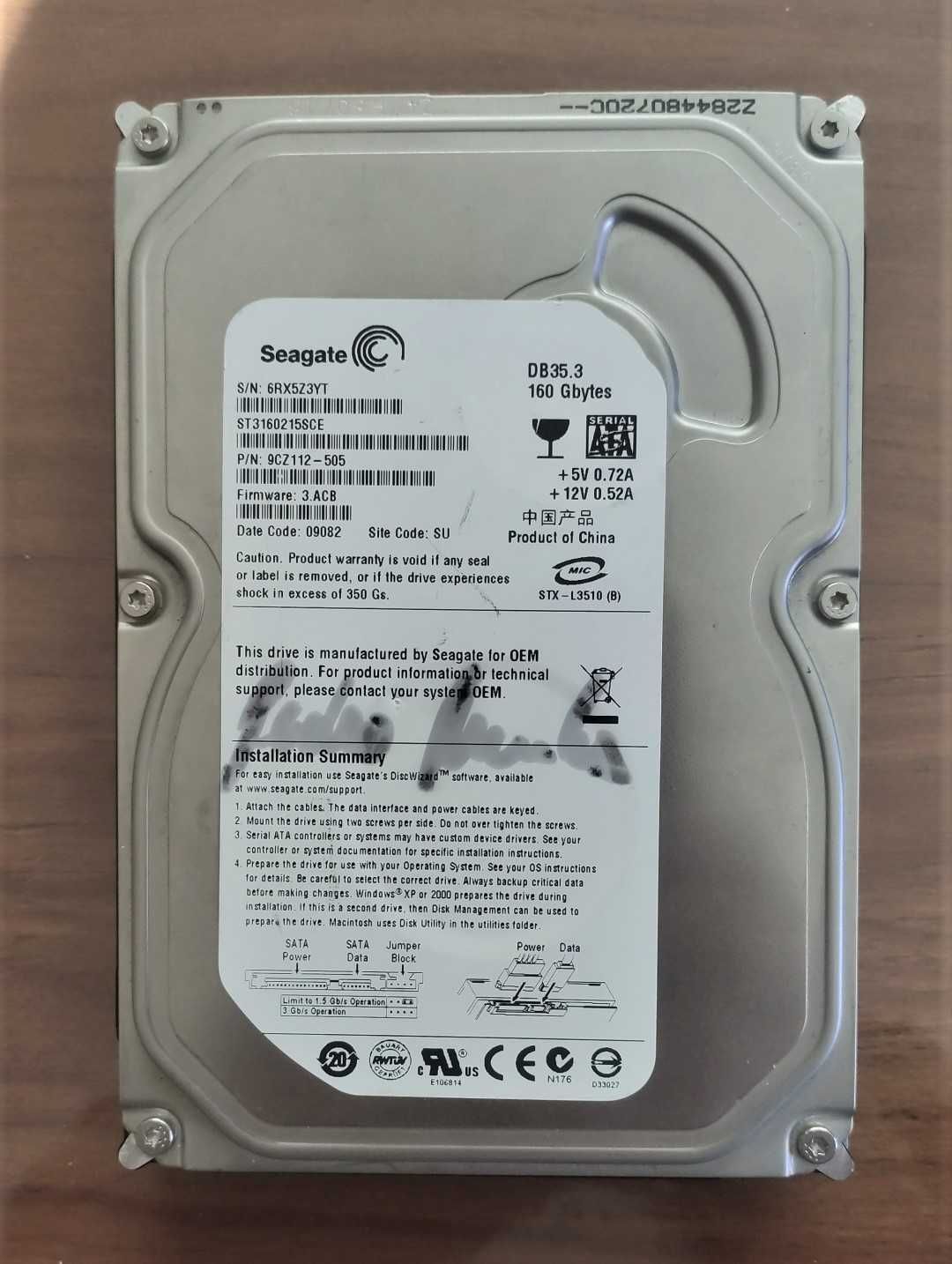 Disco HDD 3.5 de 160G.