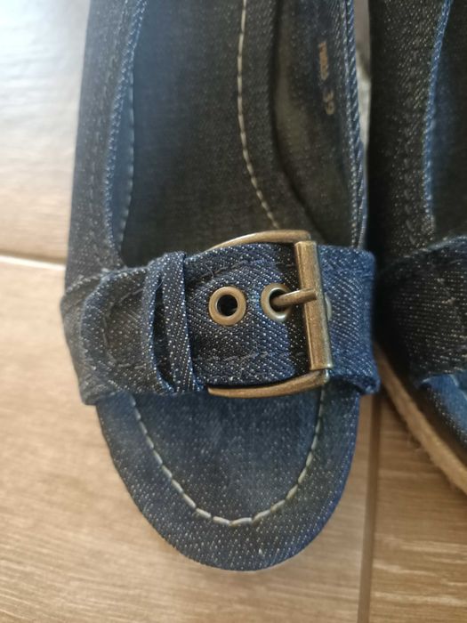 Buty espadryle sandały na koturnie jeansowe Reserved 39