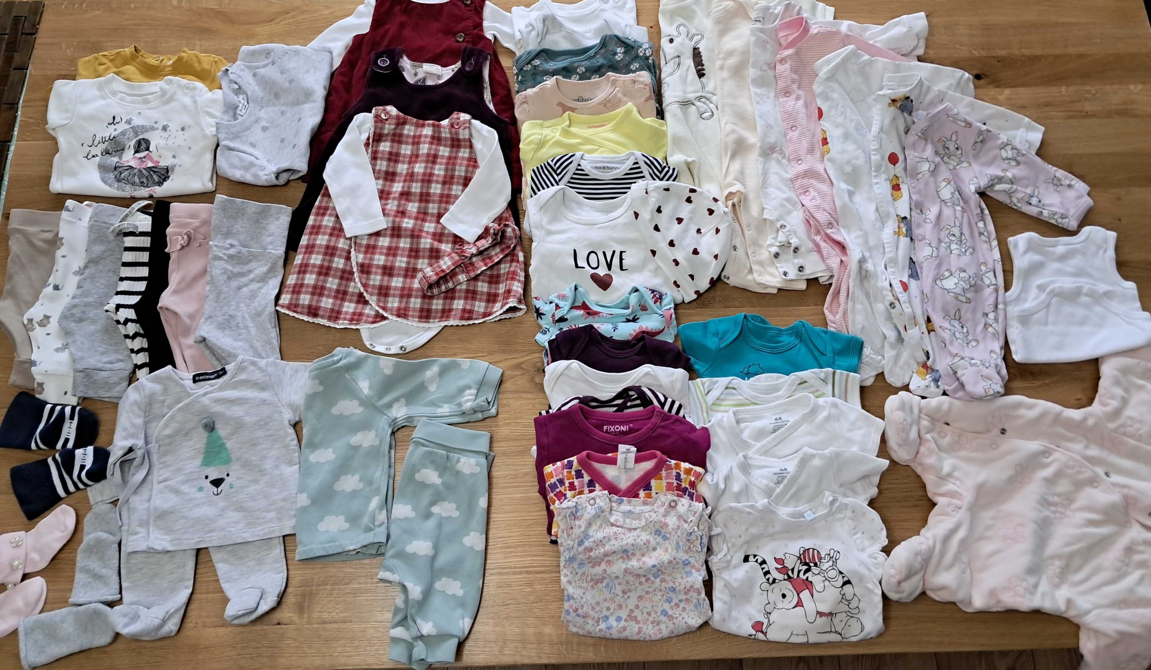Wyprawka noworodka/niemowlaka, zestaw/paka ubrań,dla dziewczynki 56 62