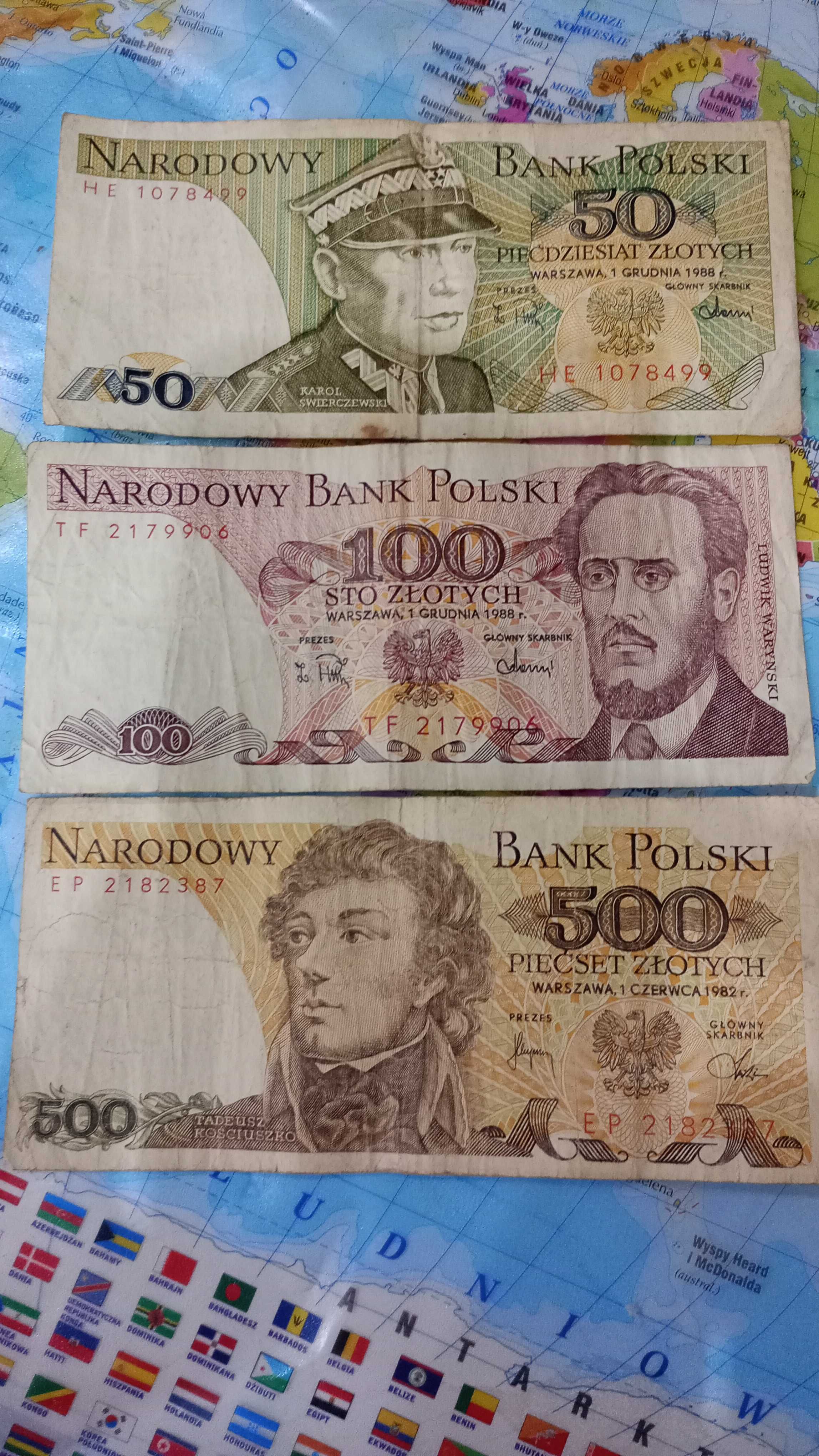 Banknoty prl.3.sztuki