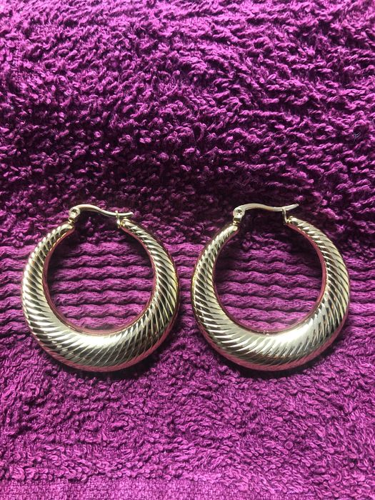 Kolczyki Dmuchane Koła Grawer Stal Szlachetna 316L