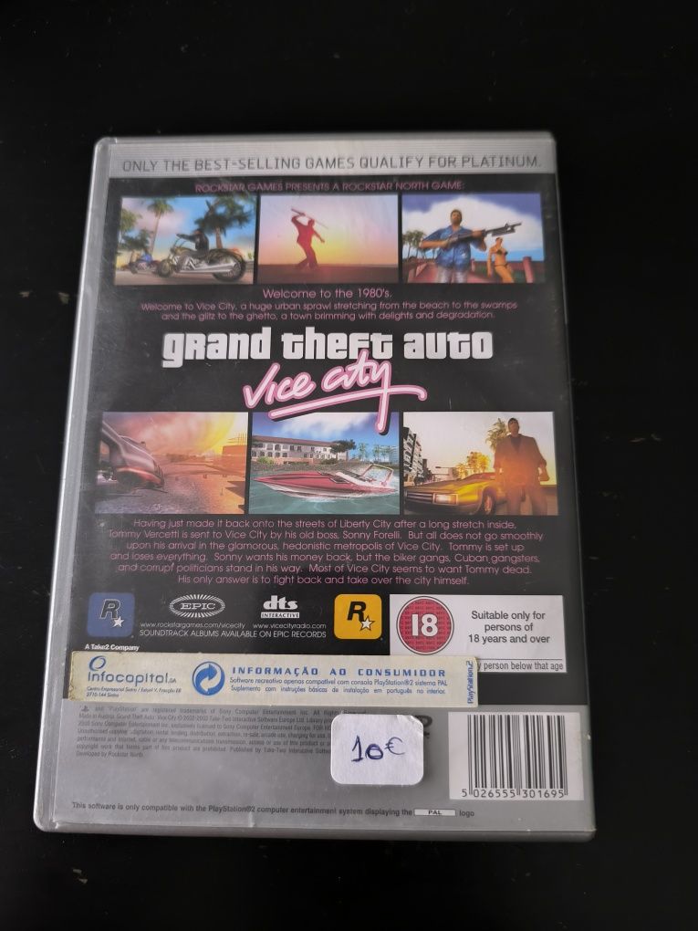 Jogo PlayStation 2 GTA VICE CITY