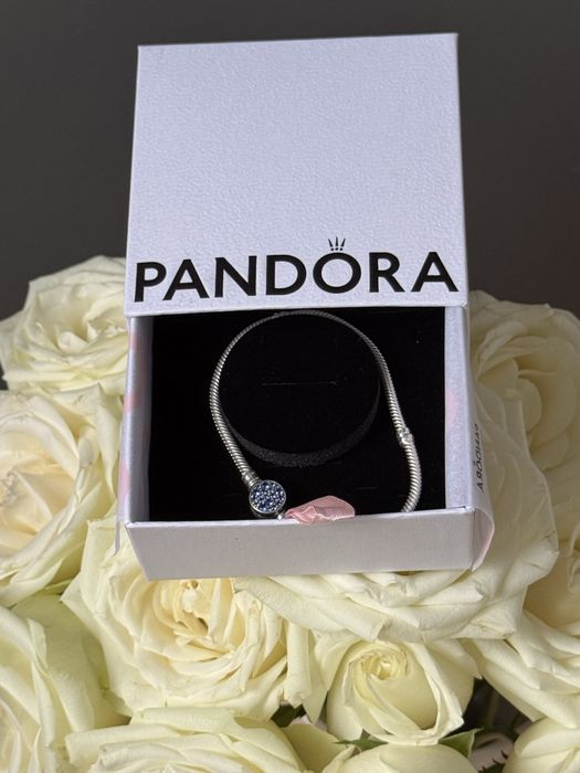 Браслет із застібкою "Блискучий синій диск"