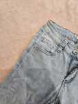 jasne skinny jeansy z perelkami na nogawkach rozmiar s