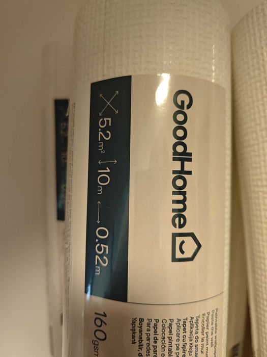6 rolek tapety do malowania GoodHome Palmeri + klej do tapet Metylan