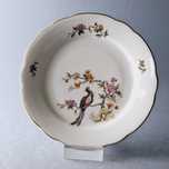 piękny porcelanowy talerzyk w stylu orientalnym rajski ptak paw