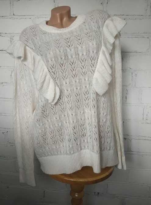 Италия! р.52 новый паутинка ажурный свитер в составе шерсть