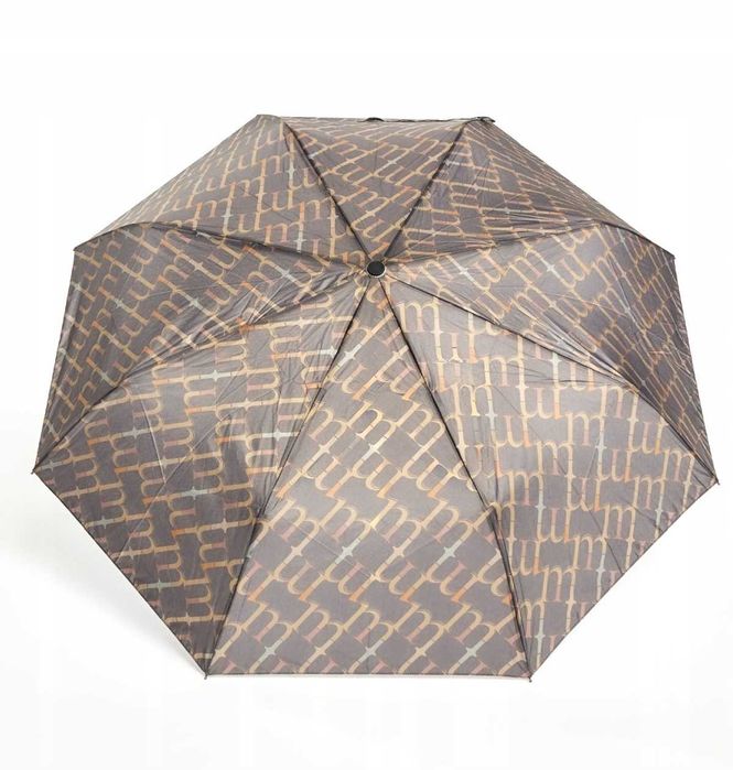 MONNARI Automatyczna Parasolka Składana Logowana Czarno Złota WIOSNA