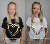 T-shirt koszulka ze złotym zdobieniem damska roz. 2XL-4XL DUŻO WZORÓW
