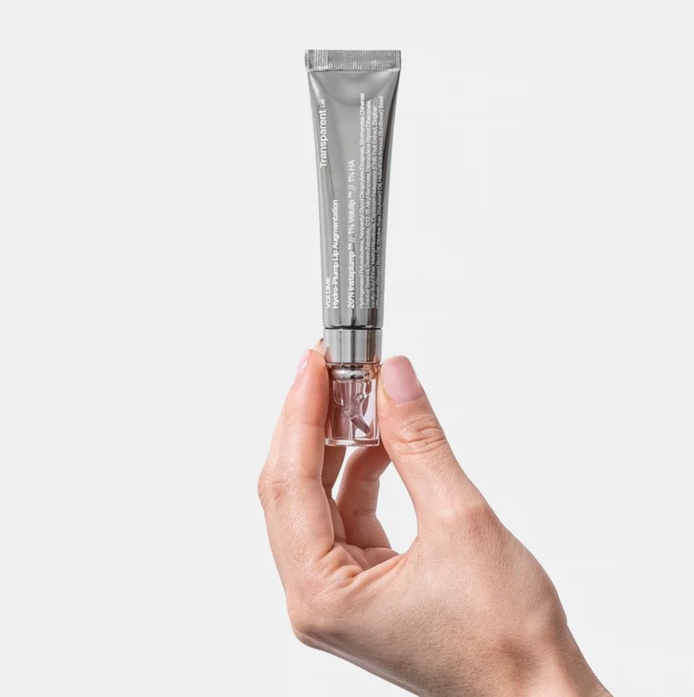 Transparent lab lip gloss and volume