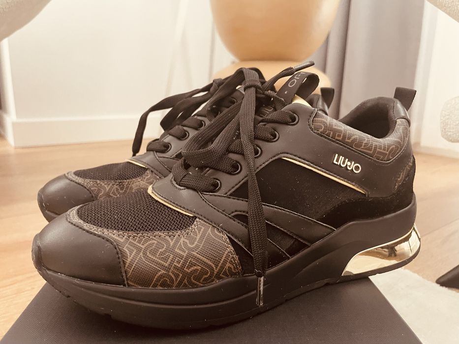 Sneakersy 39 Liu Jo brązowe czarbe logowane