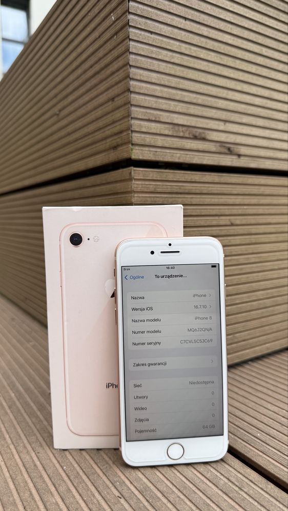 Iphone 8 64 Gb Rose Gold Nowa 100% Bateria