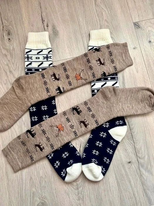 Norweskie grube od środka frota wysokie skarpety do kaloszy śniegowców