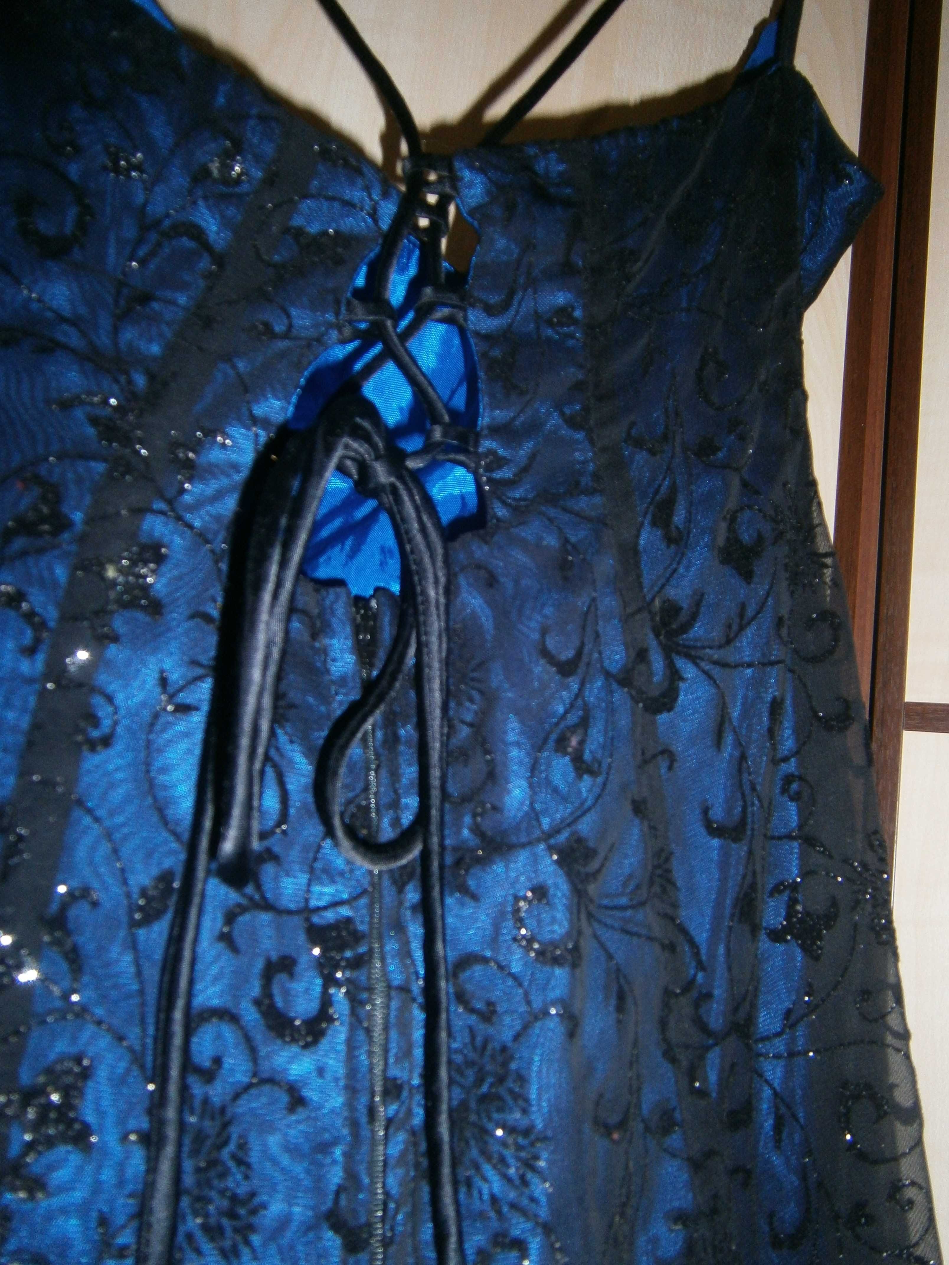 Платье сапфирового цвета, вечернее, в пол, размер 36/S/44