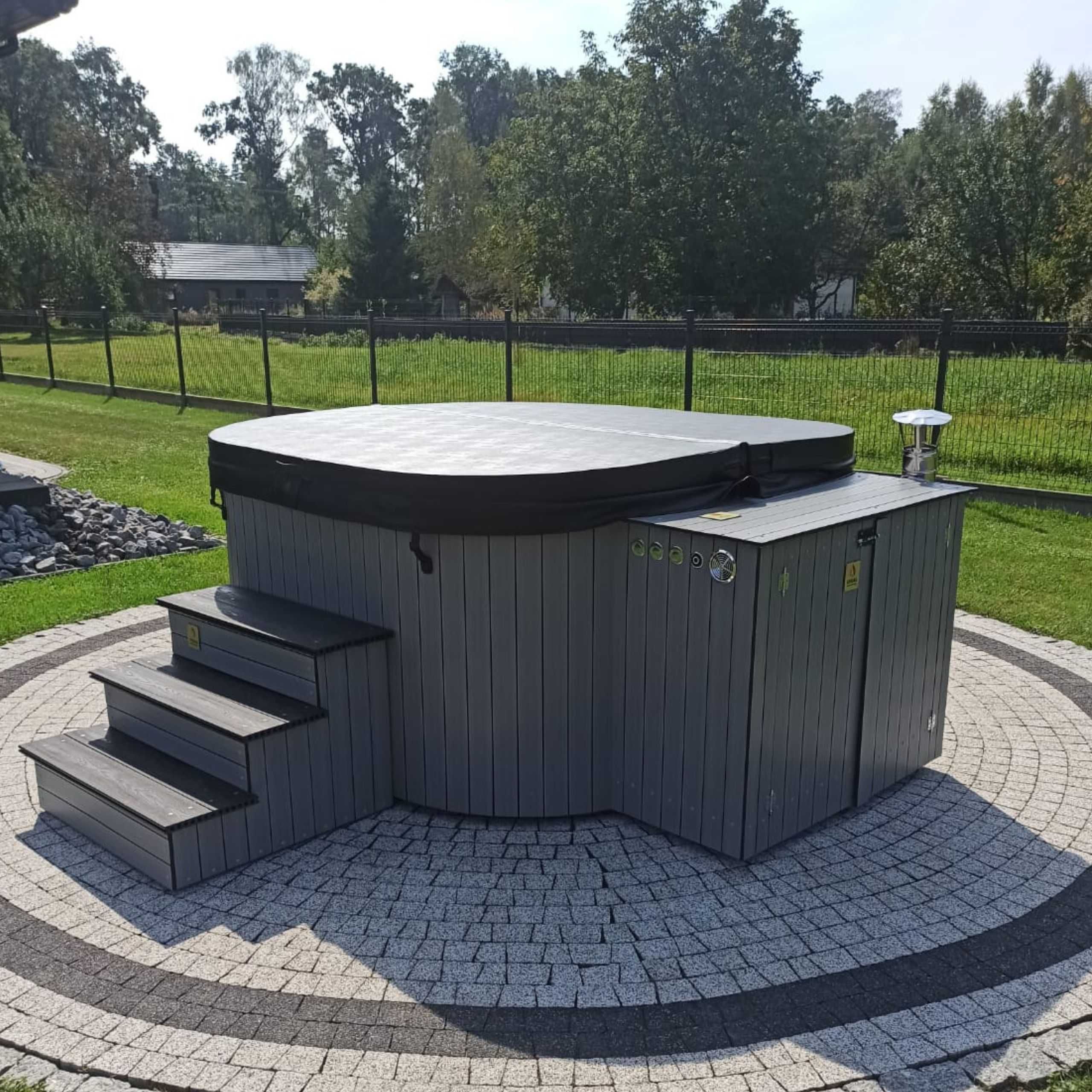 Balia Ogrodowa Jacuzzi z Ogrzewaniem GAZOWYM AKRYLOWA Kwadratowa