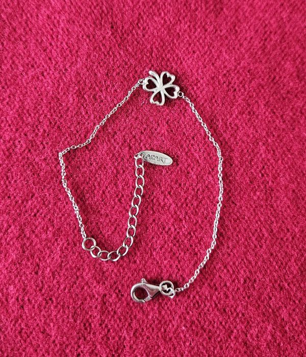 Srebrna bansoletka APART z czterolistną koniczyną