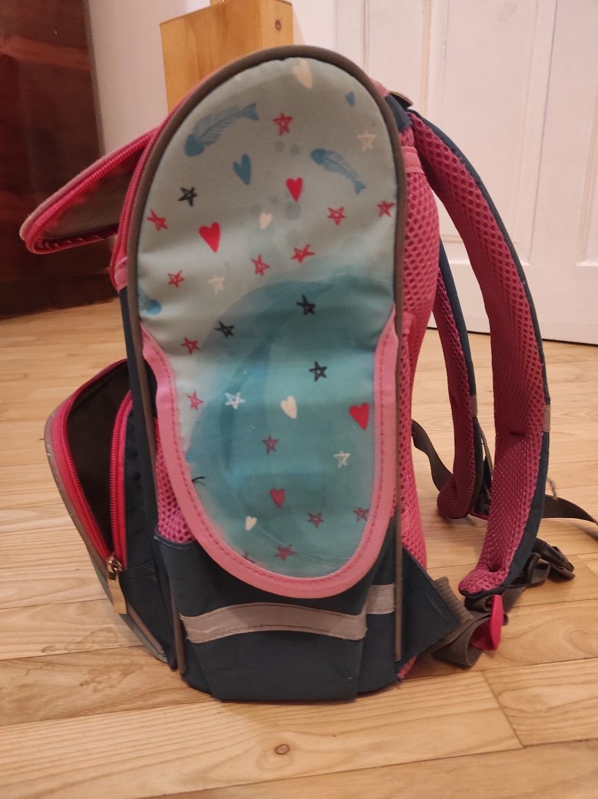 Дитячій каркасний шкільний рюкзак з котиком