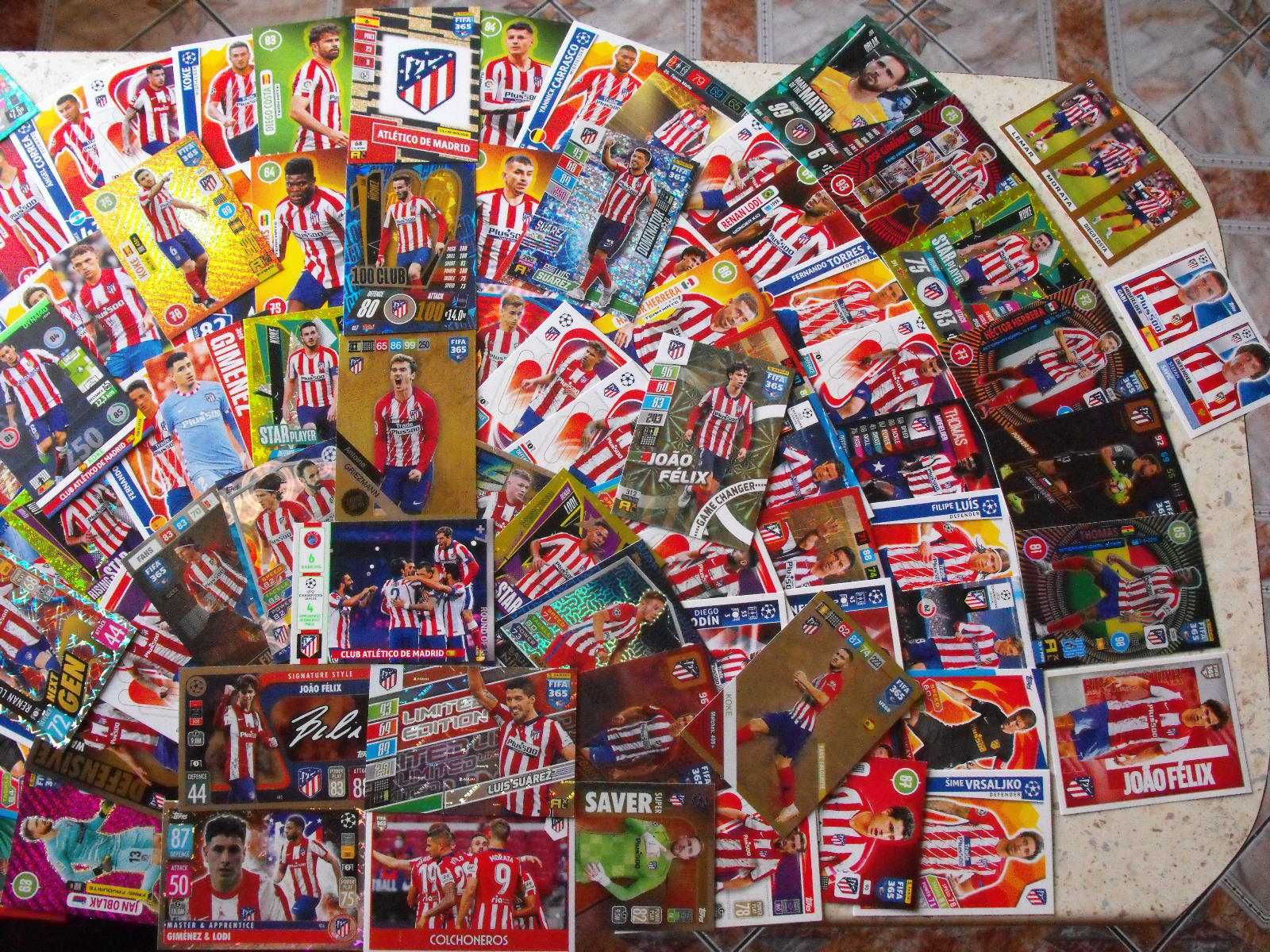 Karty piłkarskie FIFA 365 i inne , 100 kart z ATLETICO MADRIT .