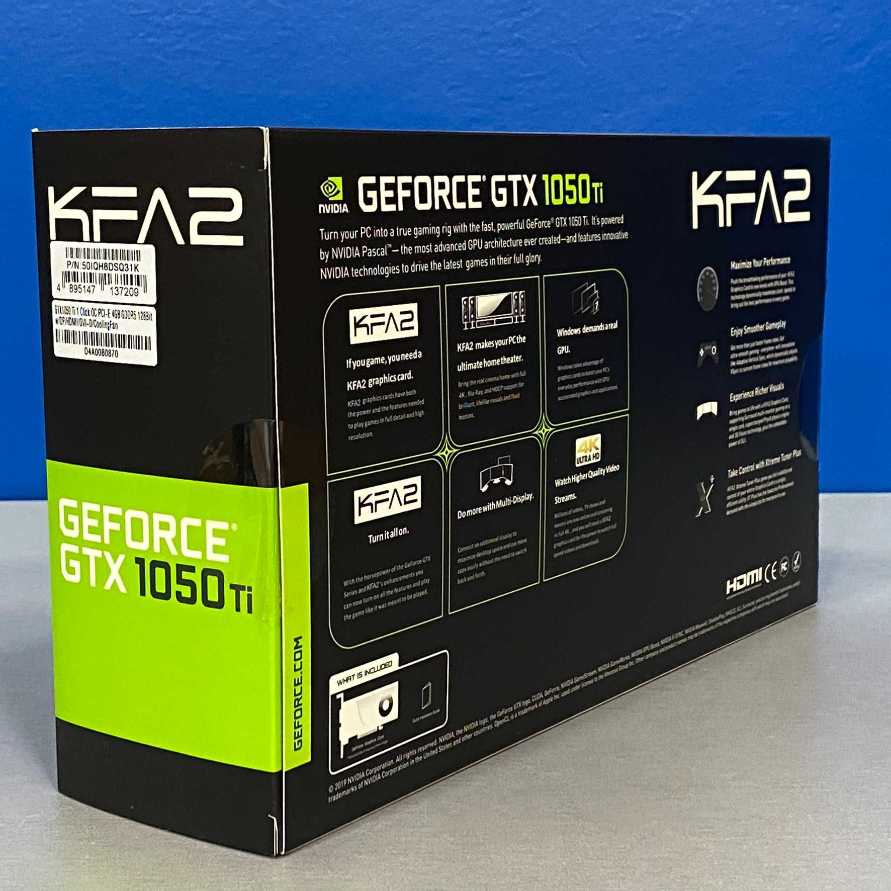 KFA2 GeForce GTX 1050 Ti 1-Click OC- 4GB GDDR5 (SELADA)