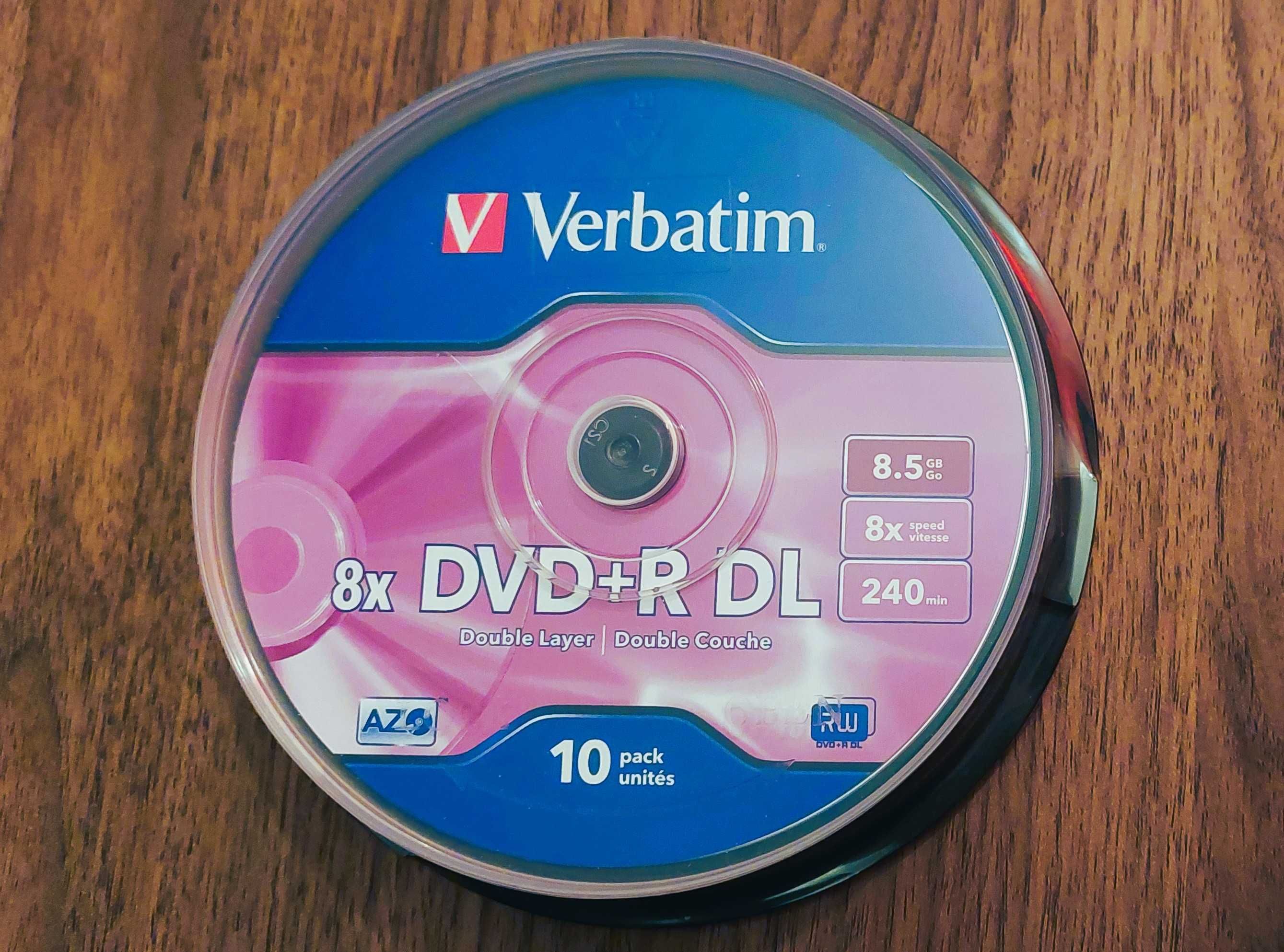 Verbatim DVD+R 8,5GB 8x DL DOUBLE LAYER CAKE 10 sztuk, zafoliowane